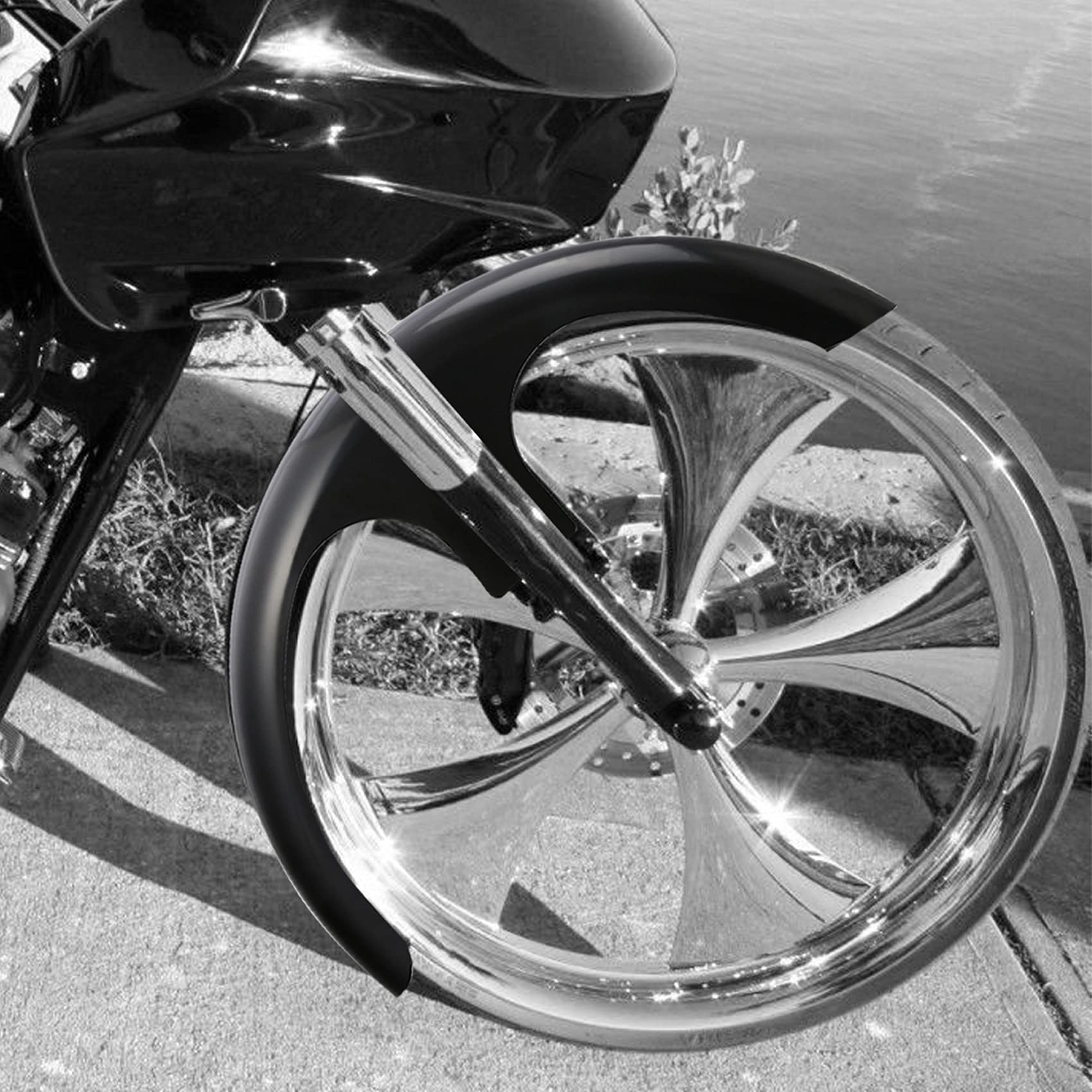 最終値下げカスタムラップフロントフェンダー　ツーリング Amazon | SLMOTO オートバイフロントフェンダー 30インチ ホイール